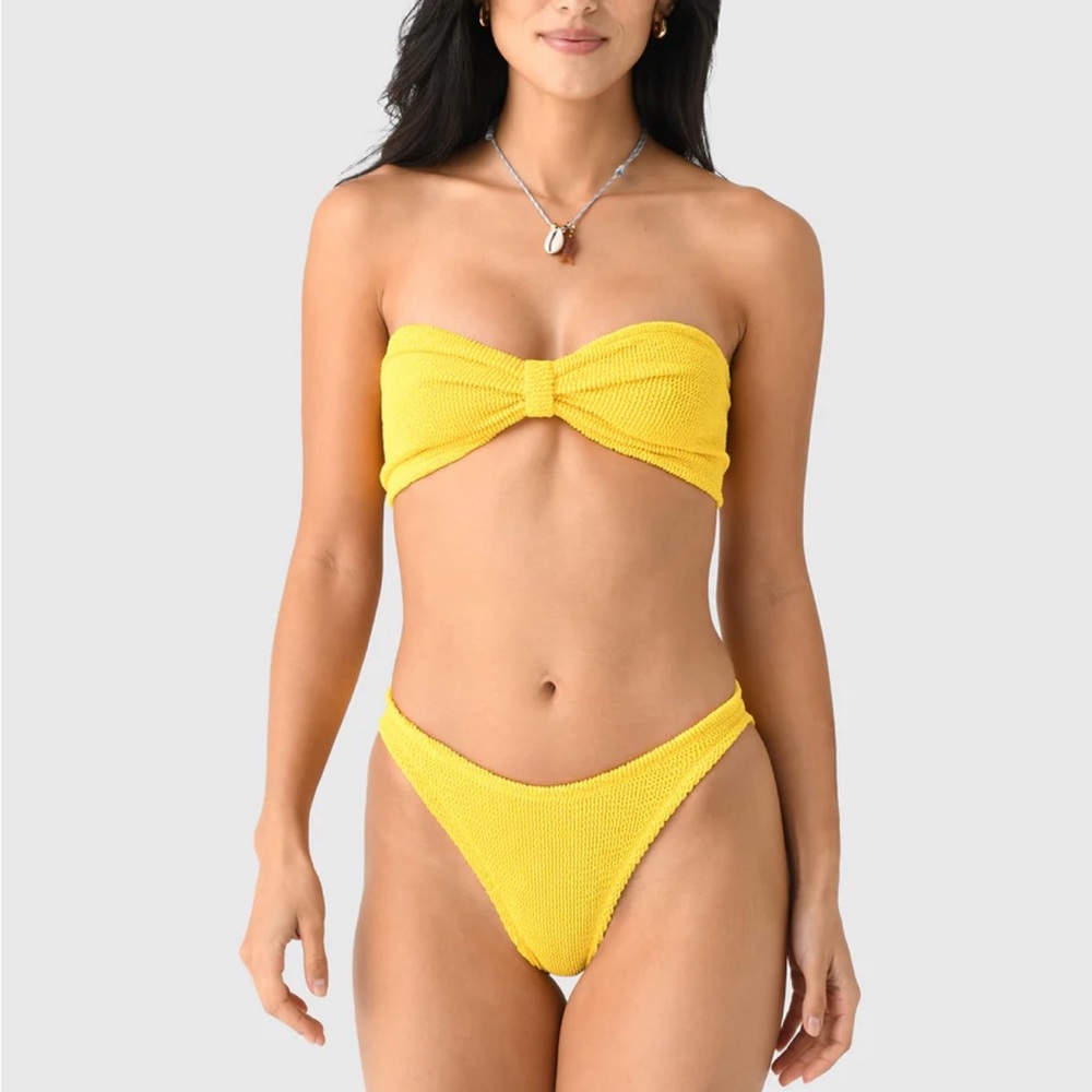 NWT Hunza G duo bikini set in yellow one size